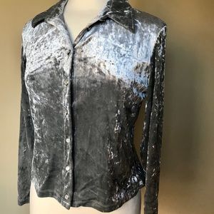 Silver velour velvet Blouse